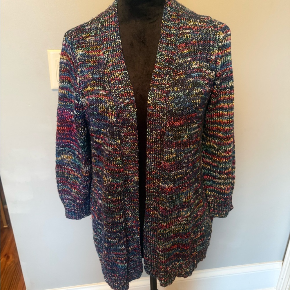 Kim Rogers Multicolor Open-Front Cardigan